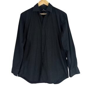Modern People Button Down Shirt Mens M Black Polka Dot Slim Fit Dark Academia